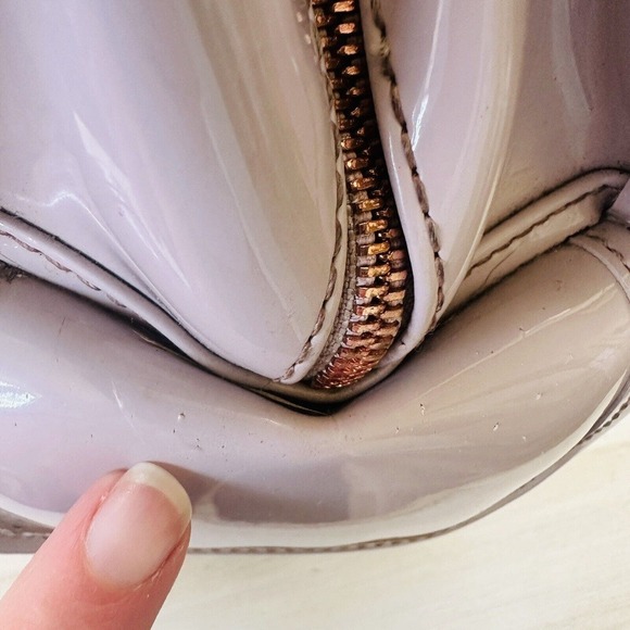 Ted Baker Embossed Patent Leather Tote Pale Pink Gold colored Hardware - Picture 8 of 13